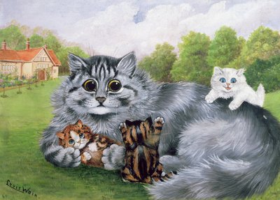 Gata y sus Gatitos de Louis Wain
